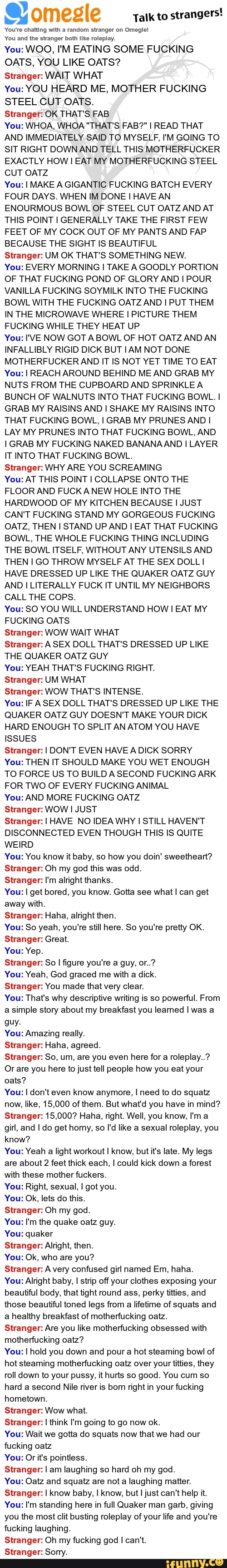 With strangers randomly forum chat omegle Father alarmed