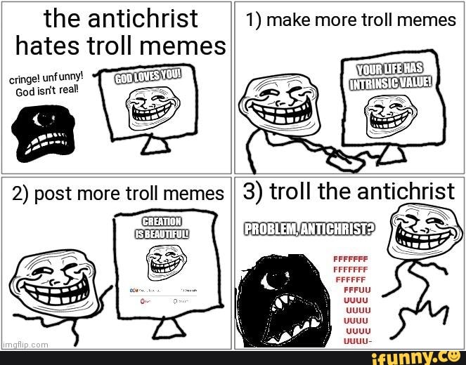 Ай хейт перевод. I hate the Antichrist. Мем i hate Antichrist. Тролль инцидент. I hate Antichrist Trollface.