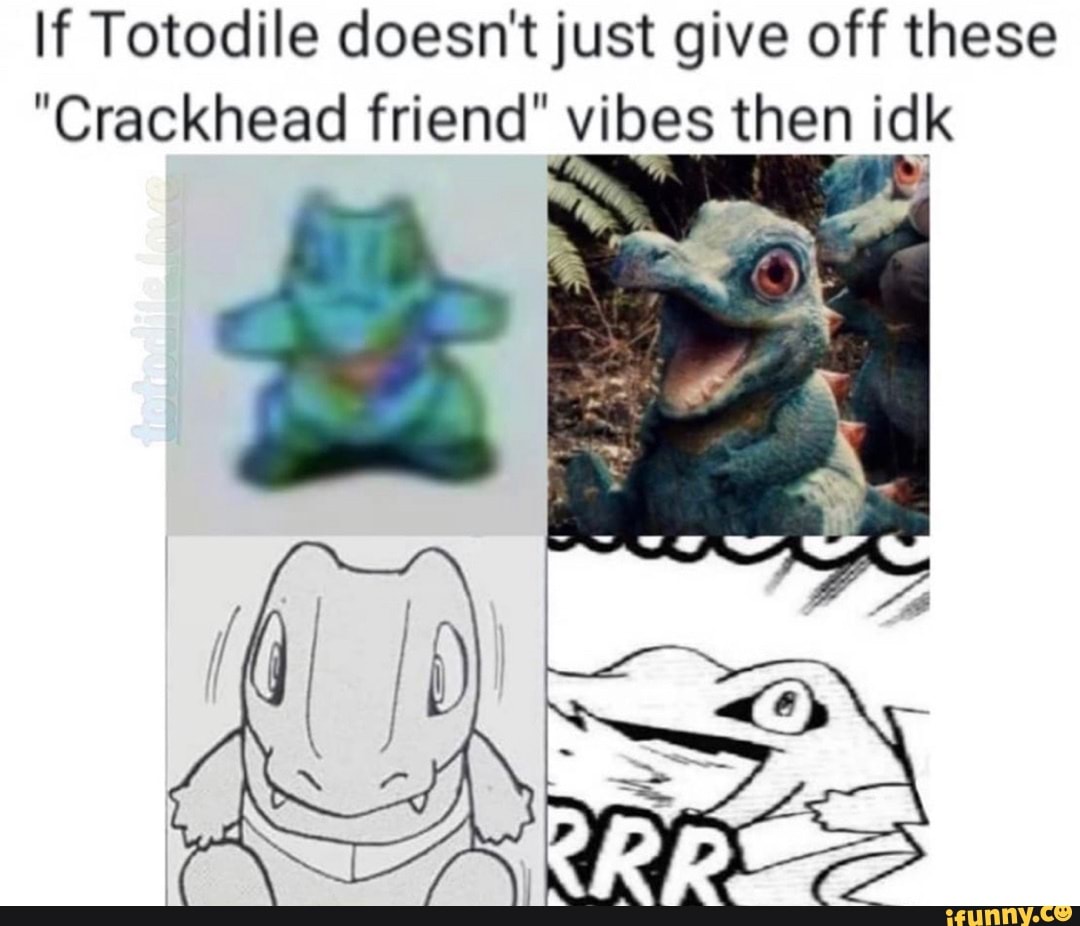 If Totodile Doesn T Just Give Off These Crackhead Friend Vibes Then Idk We