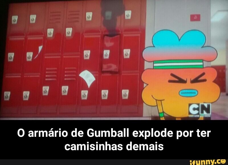 O armário de Gumball explode por ter
camisinhas demais - O armário de Gumball explode por ter camisinhas demais