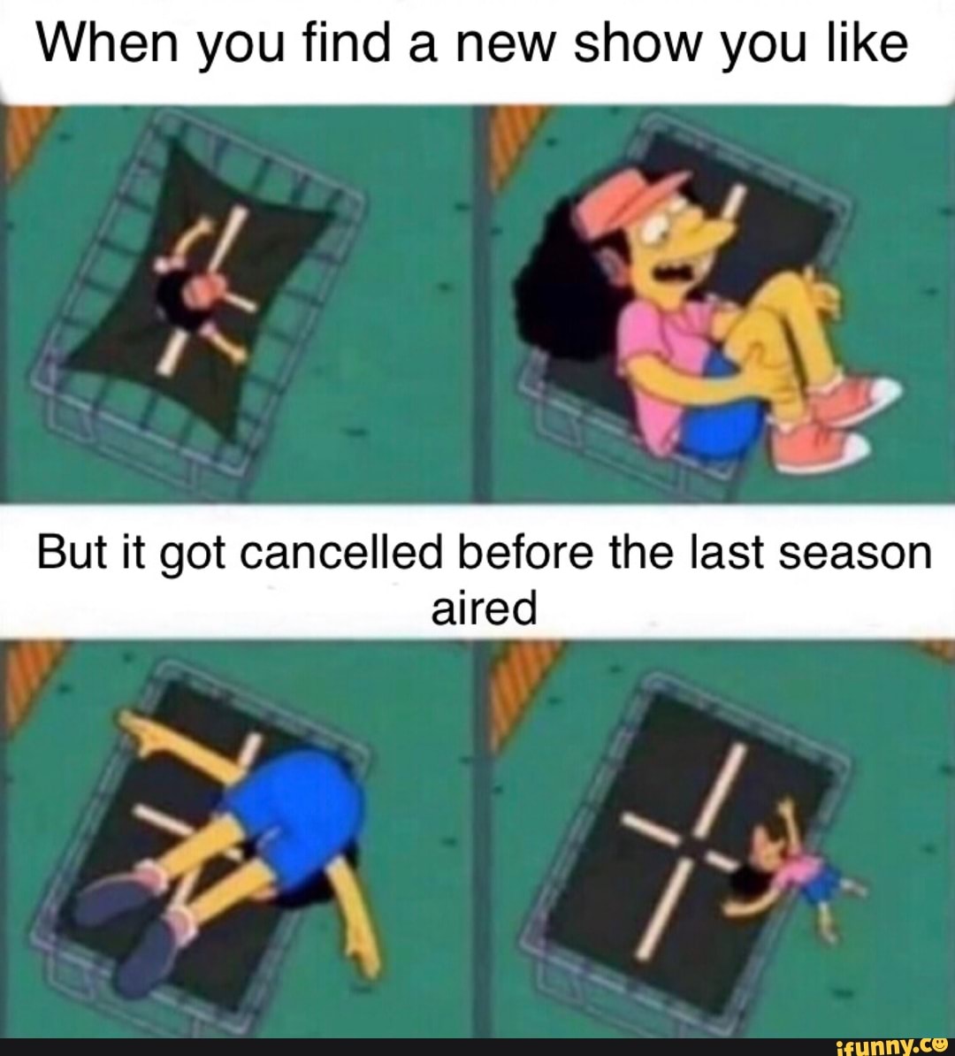 When you find a new show you like
But it got cancelled before the last season
aired