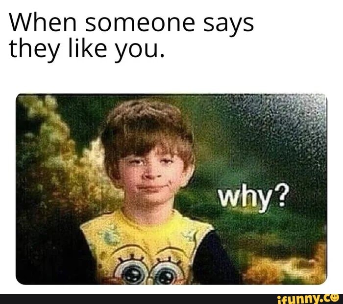 When someone says they like you. - iFunny