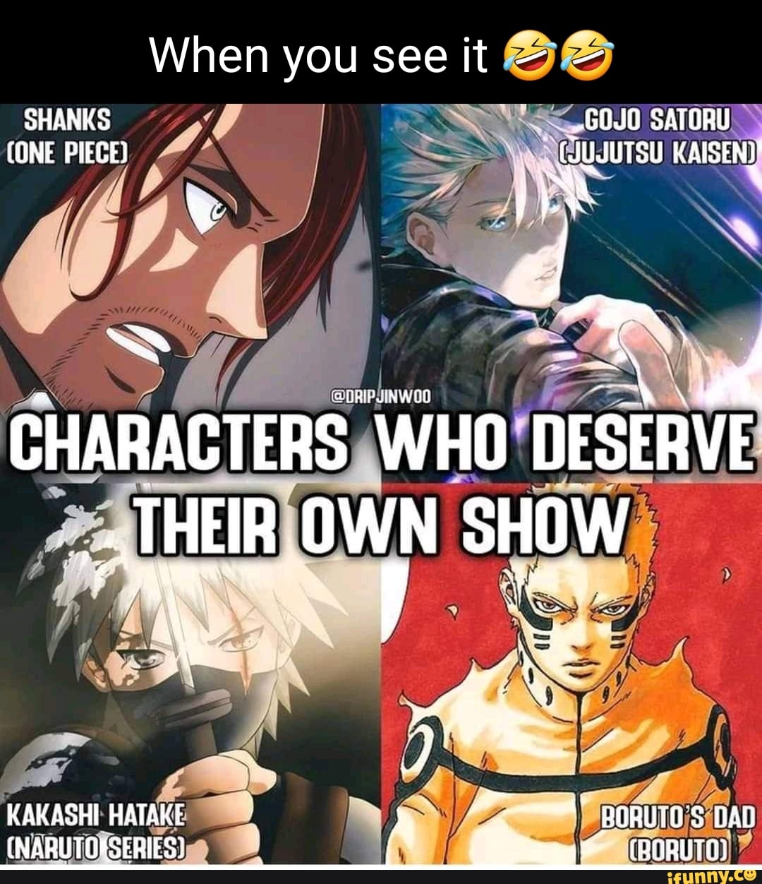 Follow @sanpaistore . . . . Funny Anime Memes from One Piece, Jujutsu  Kaisen, Attack on Titan, My Hero Academia, Naruto, Haikyuu, Bleach…
