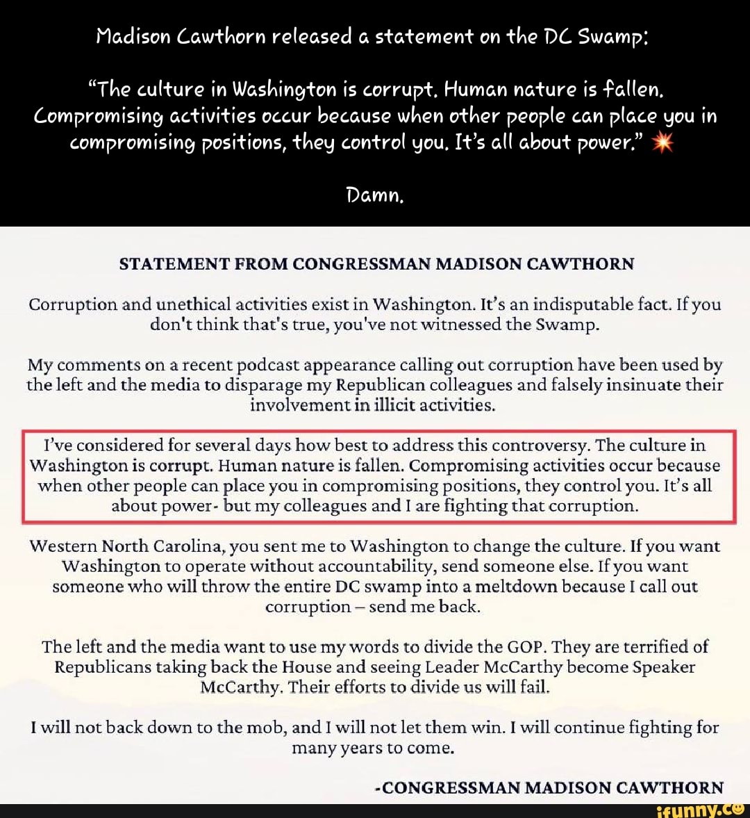 madison-cawthorn-released-a-statement-on-the-dc-swamp-the-culture-in