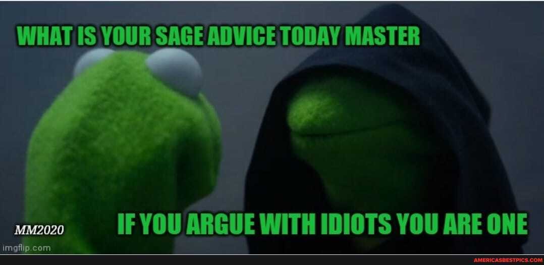 WHAT IS, YOUR SAGE ADVICE TODAY MASTER
MM2020
IF YOU ARGUE WITH IDIOTS YOU ARE ONE