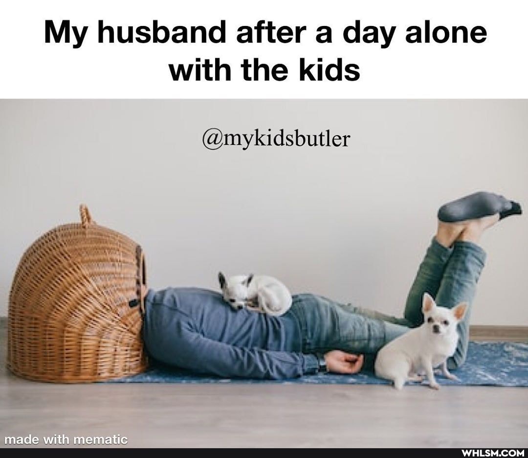 My husband after a day alone with the kids
@mykidsbutler