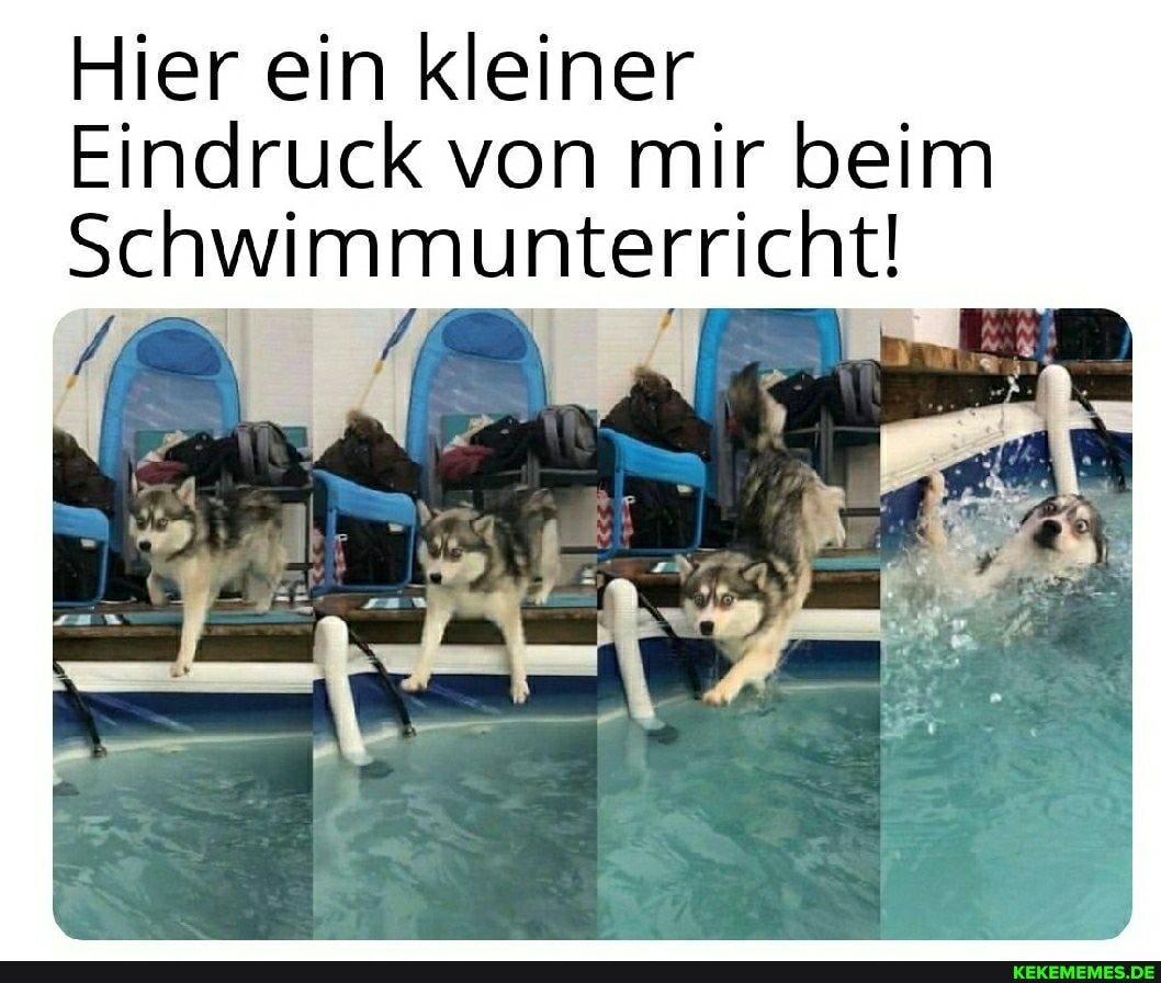 Hier ein kleiner
Eindruck von mir beim
Schwimmunterricht!