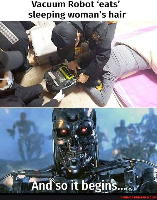 Vacuum Robot 'eats' sleeping
And so it begins...