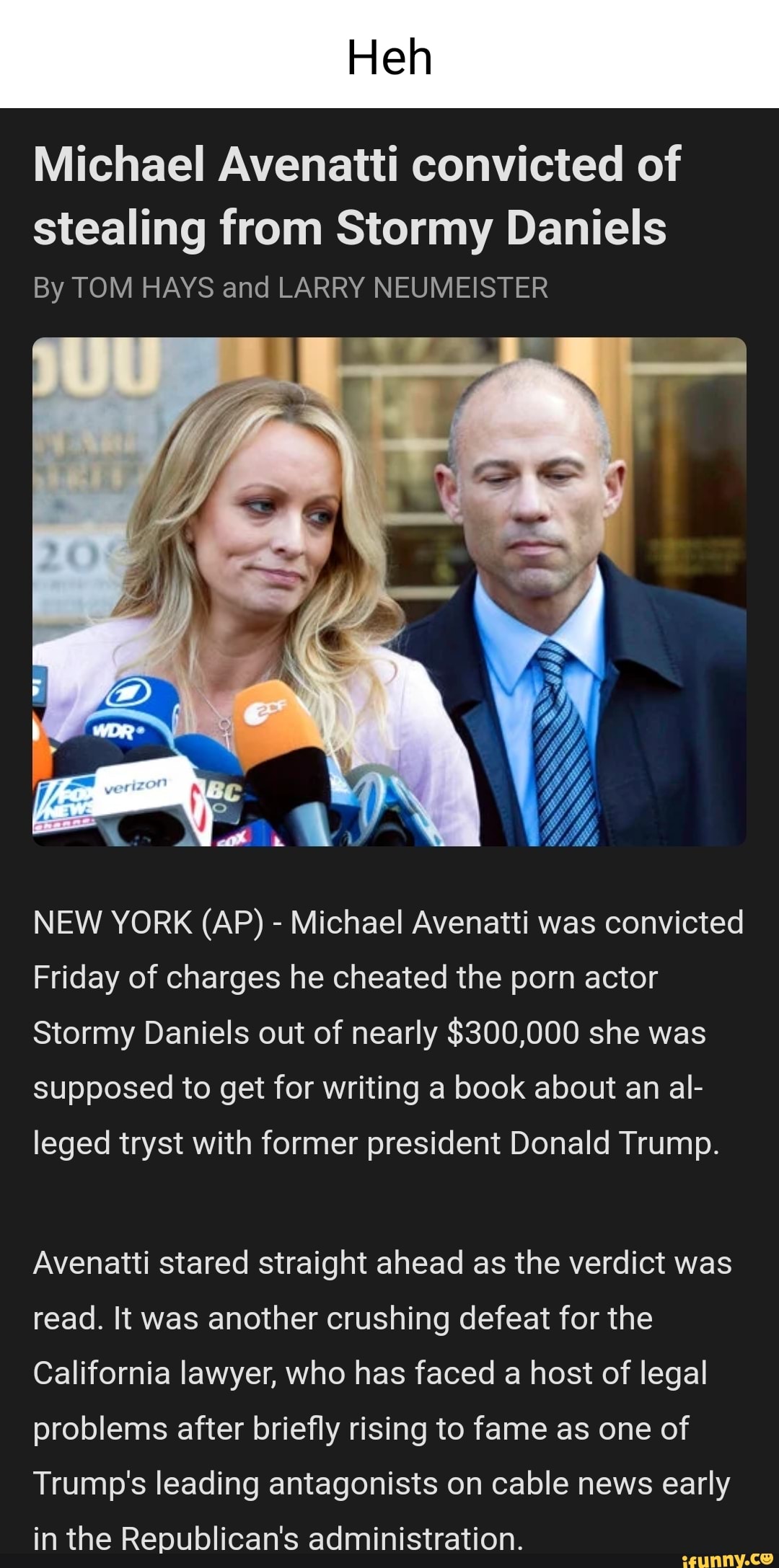 Heh Michael Avenatti Convicted Of Stealing From Stormy Daniels By TOM ...