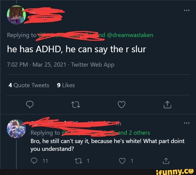 Can people with adhd say the r slur