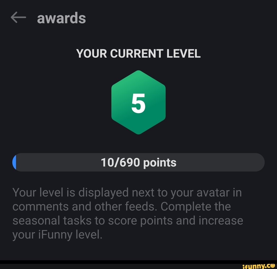 YOUR CURRENT LEVEL ( 10/690 points Your level is displayed next to your ...