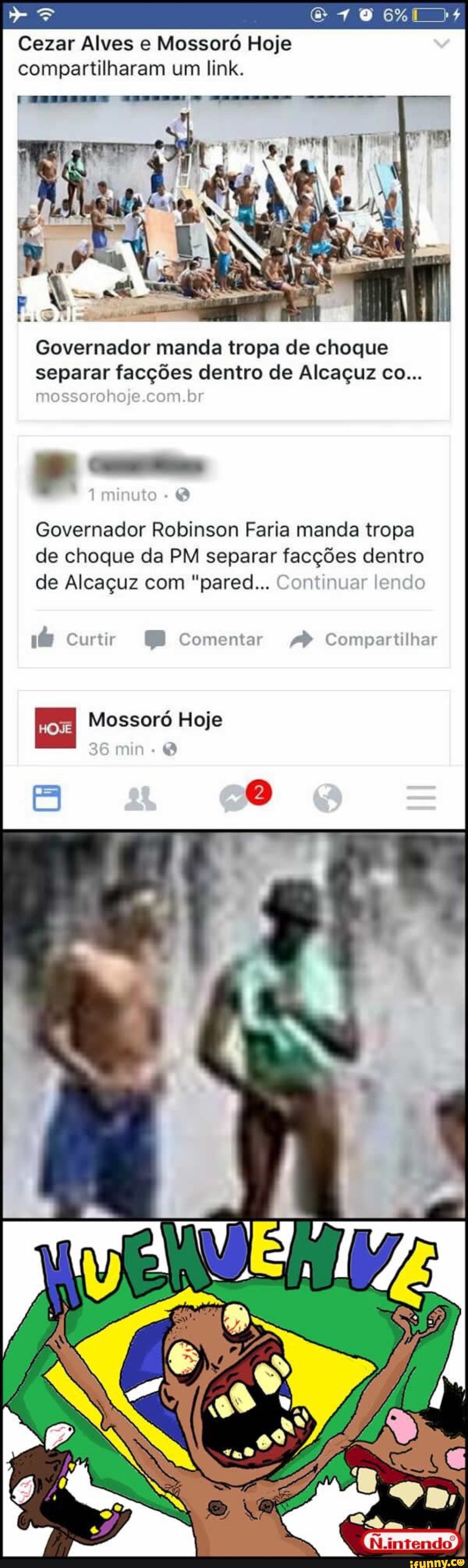 Cezar Alves e Mossoró Hoje
compartilharam um link.
Governador manda tropa de choque
separar facções dentro de Alcaçuz co..
mossorohoje.com.br
Governador Robinson Faria manda tropa
de choque da PM cial i Si ad
de Alcaçuz com "pared... Continuar lendo