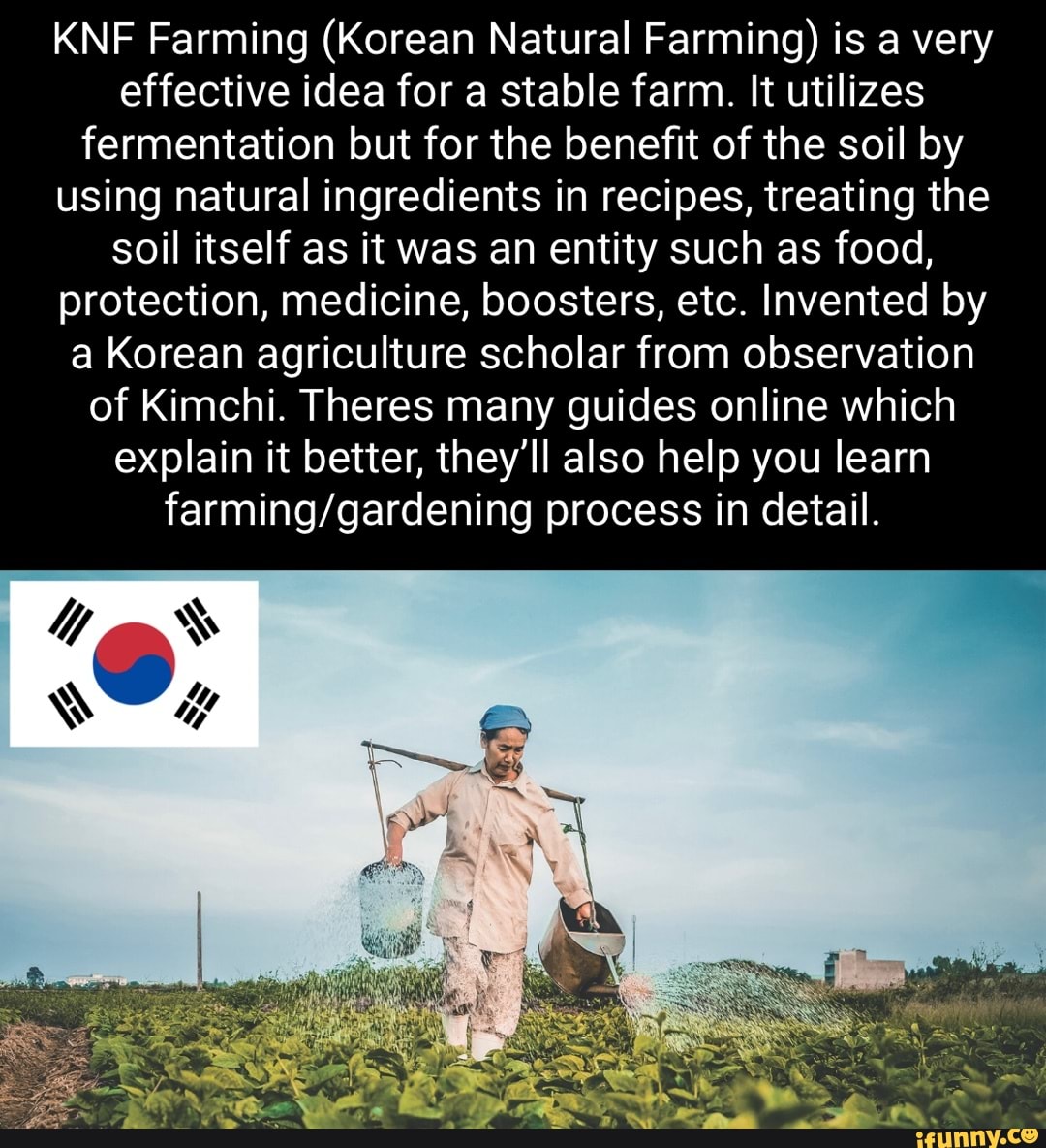 KNF Farming (Korean Natural Farming) is a very effective idea for a