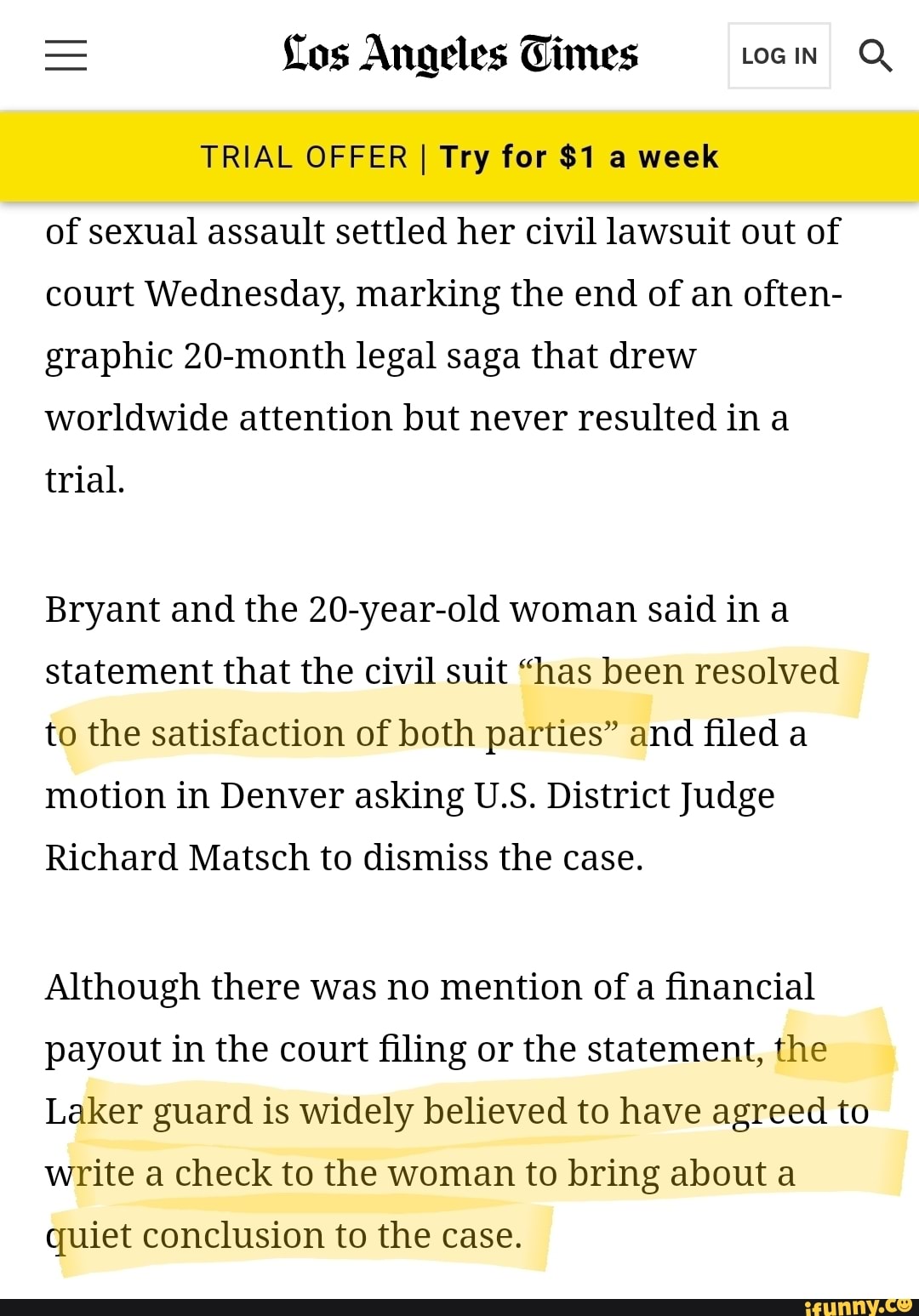 Los Angeles Times Login Q TRIAL OFFER I Try For 1 A Week Of Sexual 