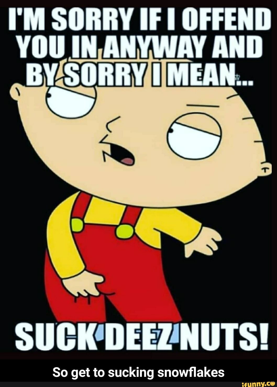 I M Sorry If Offend You In Anyway And By Sorry I Mean Suck Deez Nuts So Get To Sucking Snowflakes