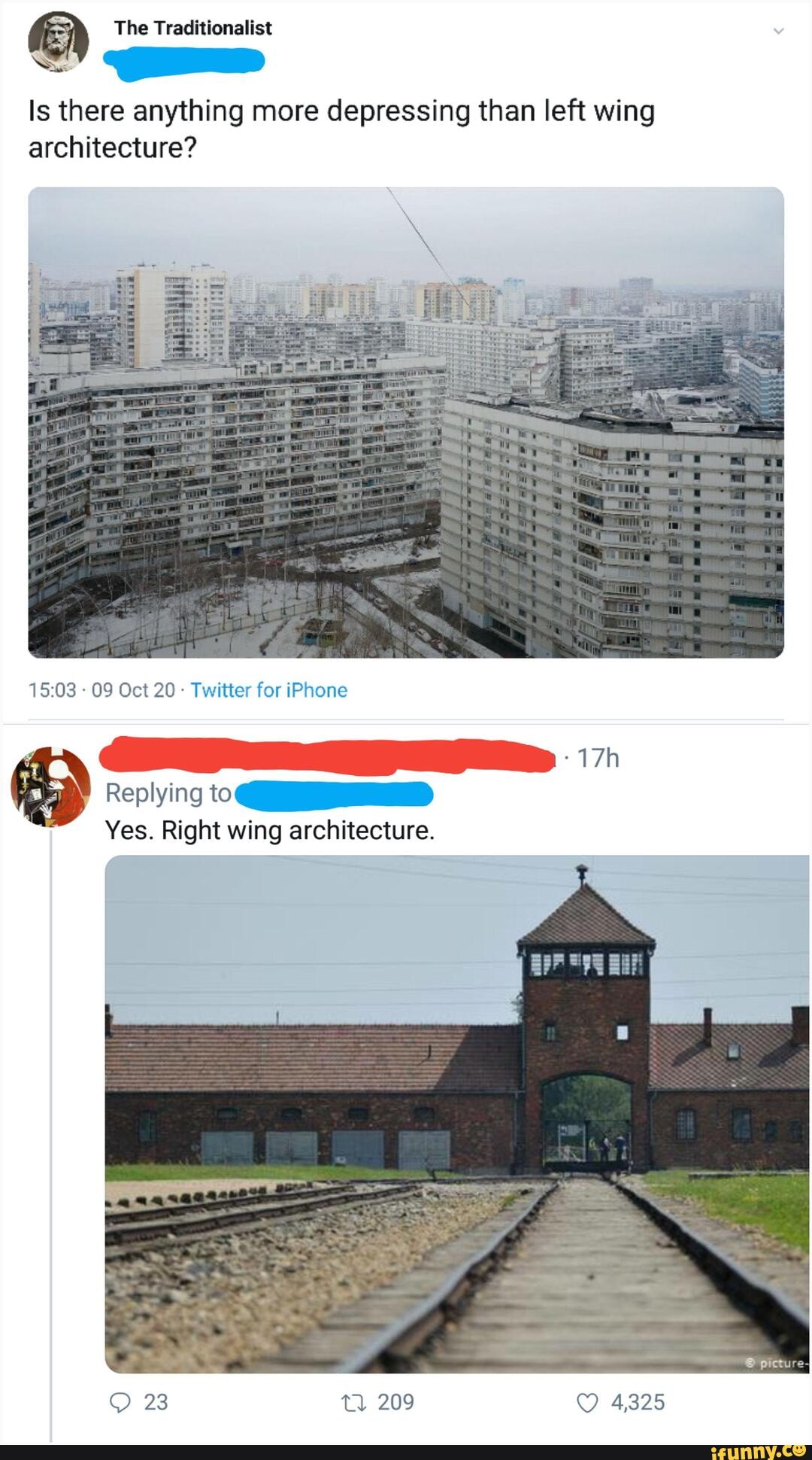 The Traditionalist Is There Anything More Depressing Than Left Wing Architecture 1503 09 Oct 20 Twitter For Iphone Replying To Yes Right Wing Architecture 23 209 4325 Ifunny