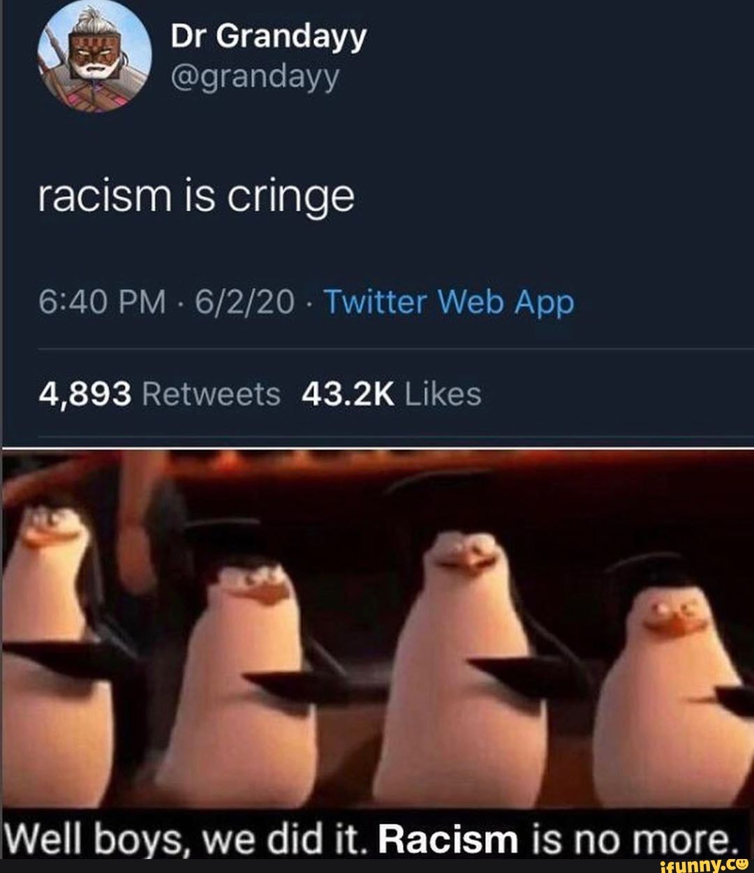 racism is cringe
\sall hnve wo did it Rariem ic nn mnnra