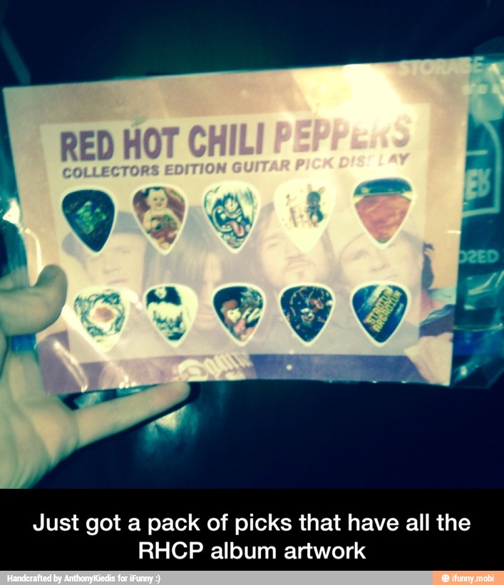 Just got a pack of picks that have all the
RHCP album artwork - Just got a pack of picks that have all the RHCP album artwork