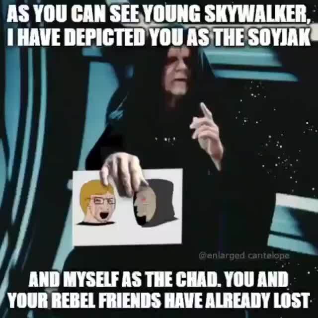 As You Can See Young Skywalker Have Depicted You As The And Myself As The Chad You And Your Rebel Friends Have Already Lost