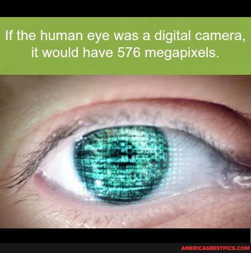 If the human eye was a digital camera, it would have 576 megapixels.