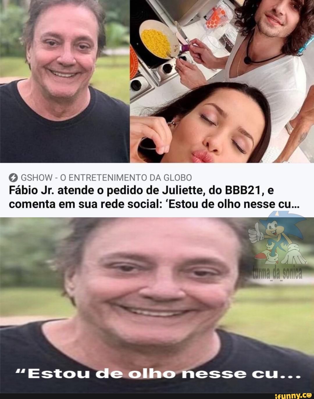 ENTRETENIMENTO DA GLOBO
Fábio Jr. atende o pedido de Juliette, do BBB21, e comenta em sua rede social: 'Estou de olho nesse cu...
"Estou de olho nesse cu...