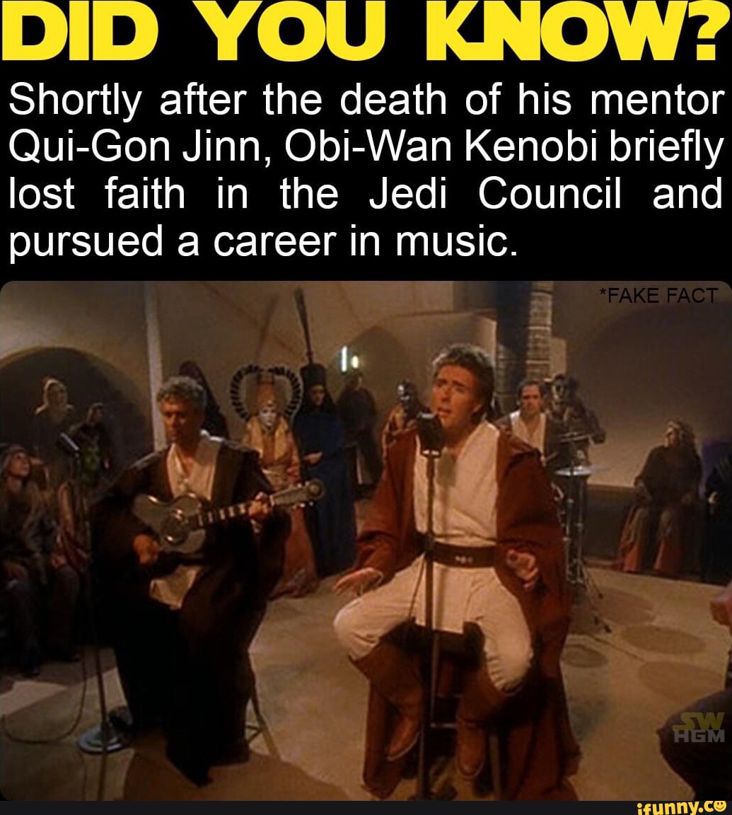 DID YOU KNOW? Shortly after the death of his mentor QuiGon Jinn, Obi