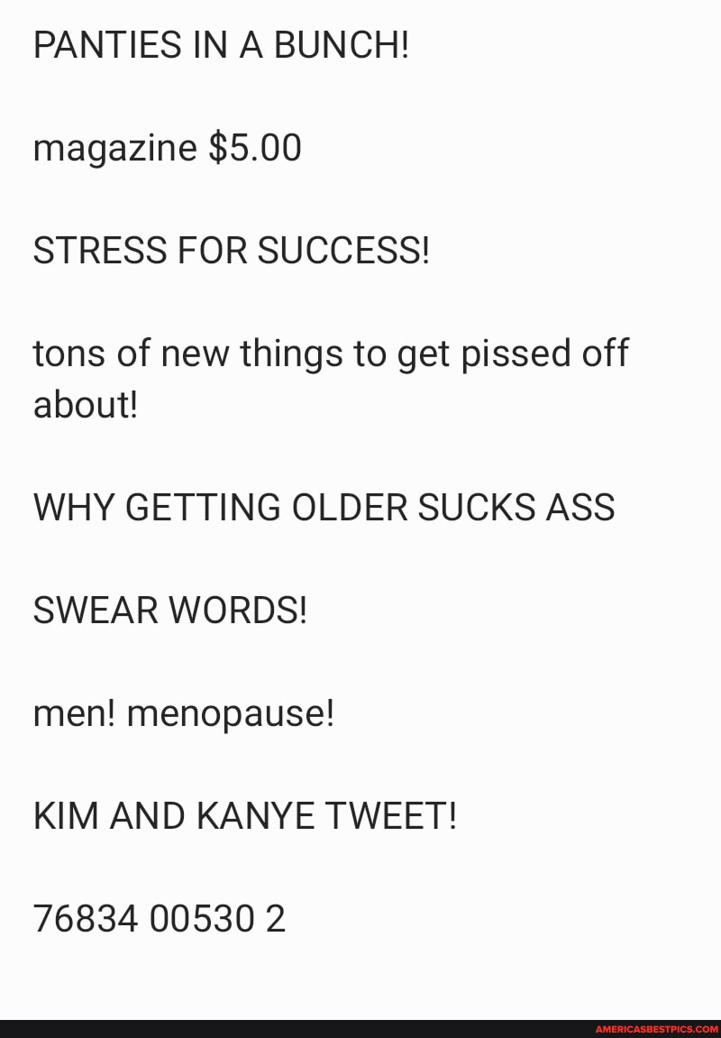 PANTIES IN A BUNCH! magazine 5.00 STRESS FOR SUCCESS! tons of new