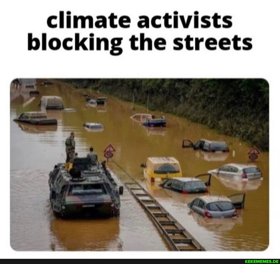 climate activists blocking the streets