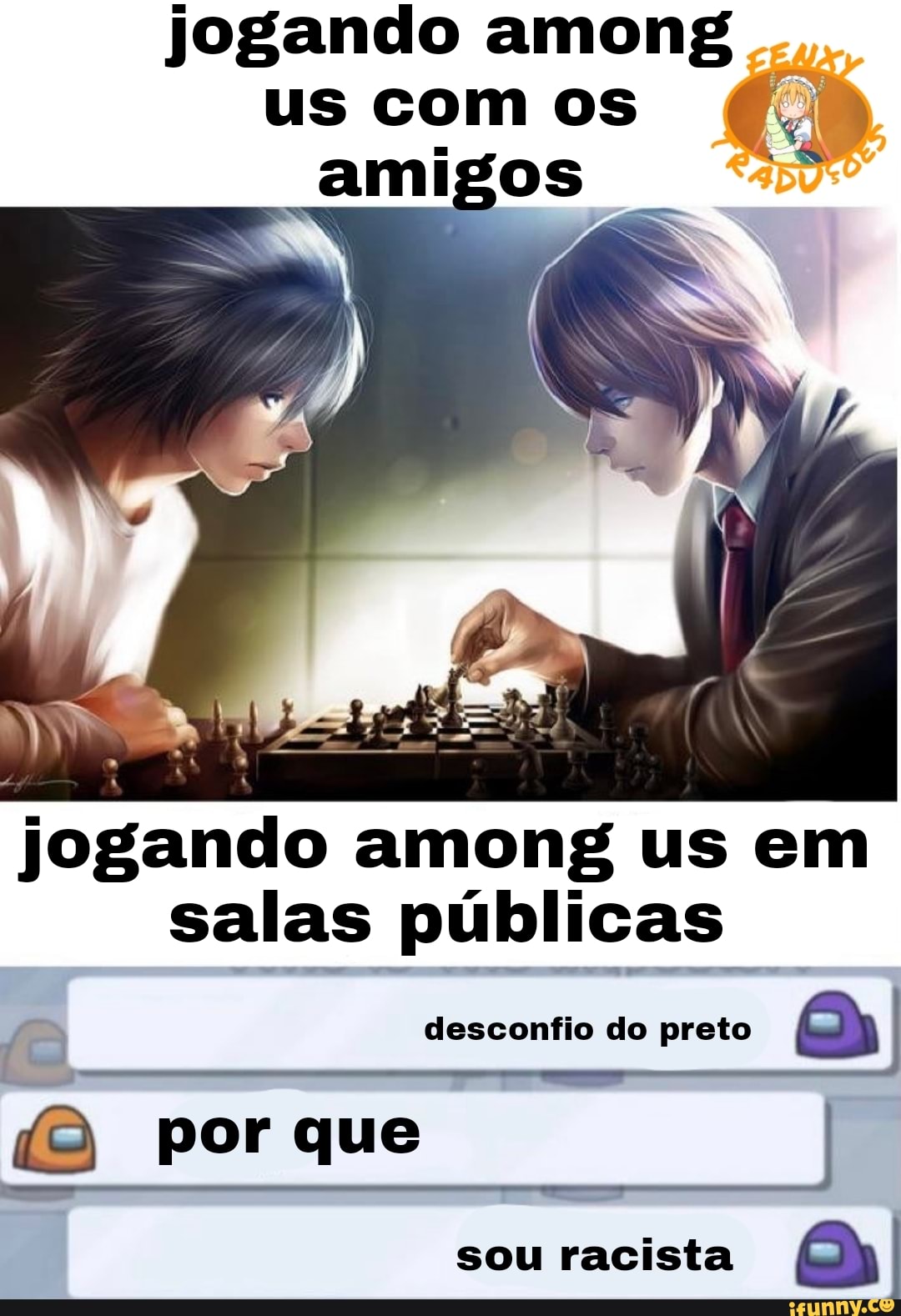 jogando among us com os
amigo
jogando among us em salas públicas.
(S, desconfio do preto I por que I sou racista I