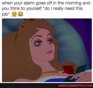 when your alarm goes off in the morning and you think to yourself "do I really need this
job' @S