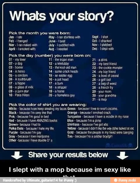 I slept with a mop because im sexy
like - I slept with a mop because im sexy like that.
