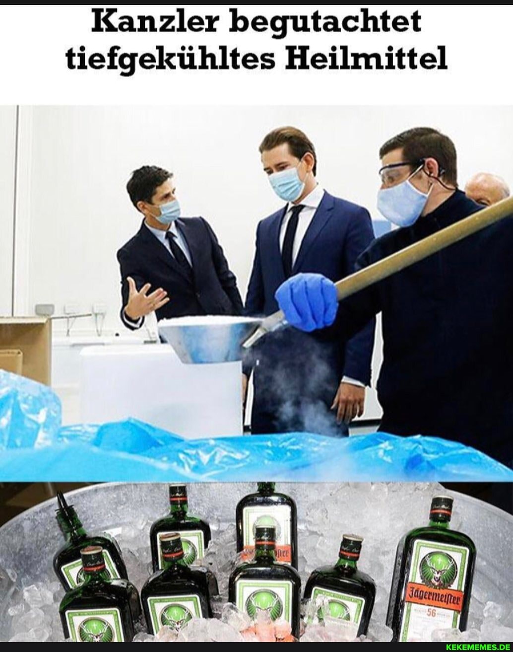 Kanzler begutachtet tiefgekühltes Heilmittel
