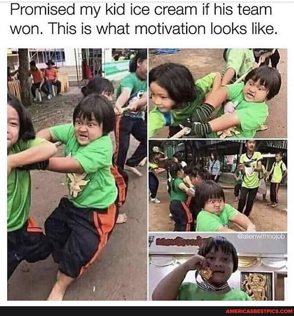 Promised my kid ice cream if his team won. This is what motivation looks like.
AS