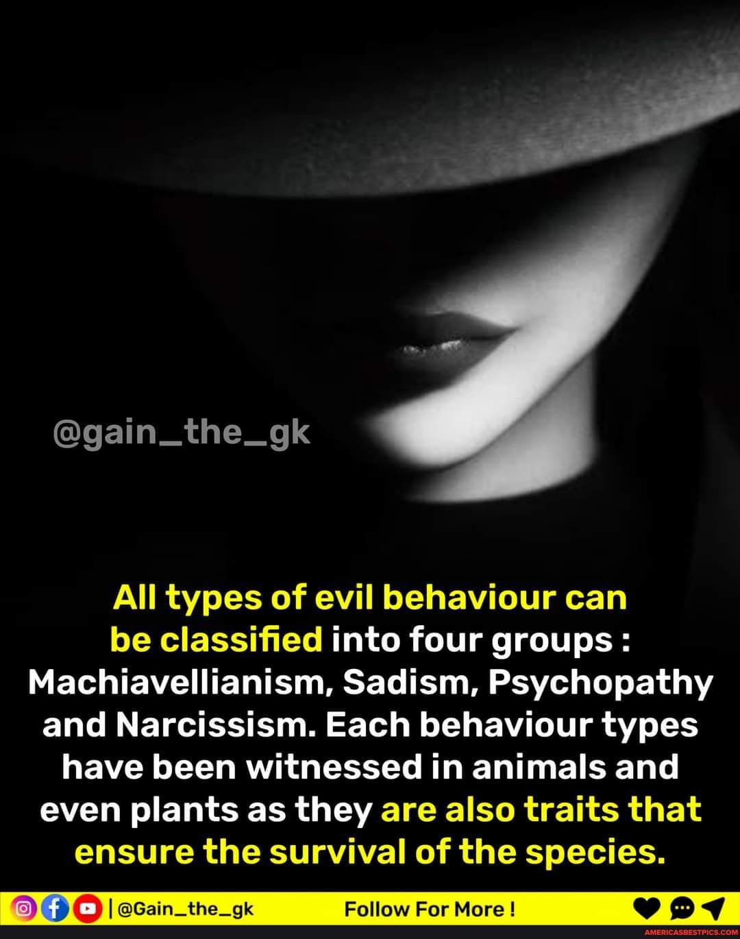 Evil Behavior @gain_the_gk All types of evil behaviour can be classified into four ...