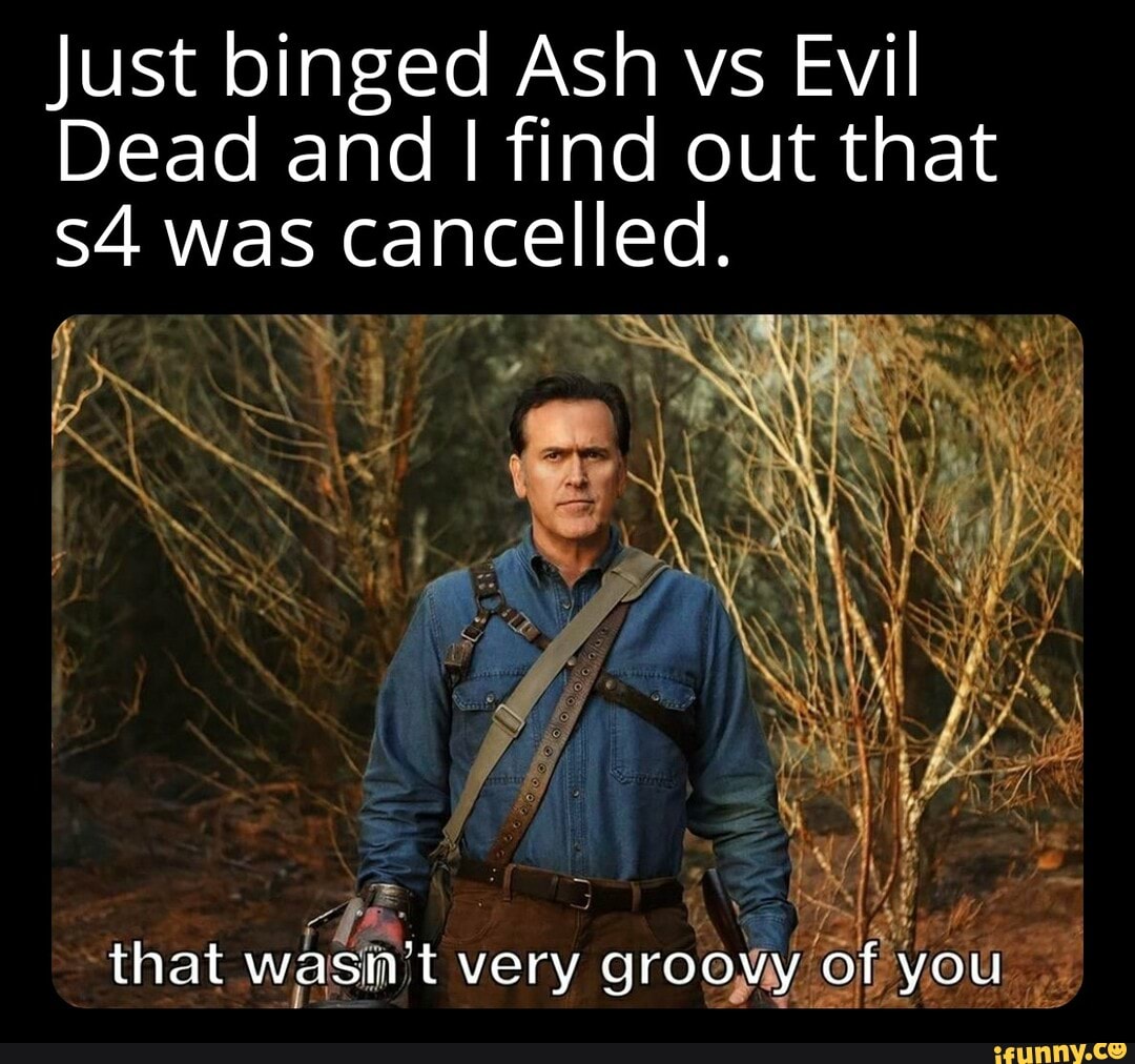 Just binged Ash vs Evil Dead and I find out that was cancelled. that ...