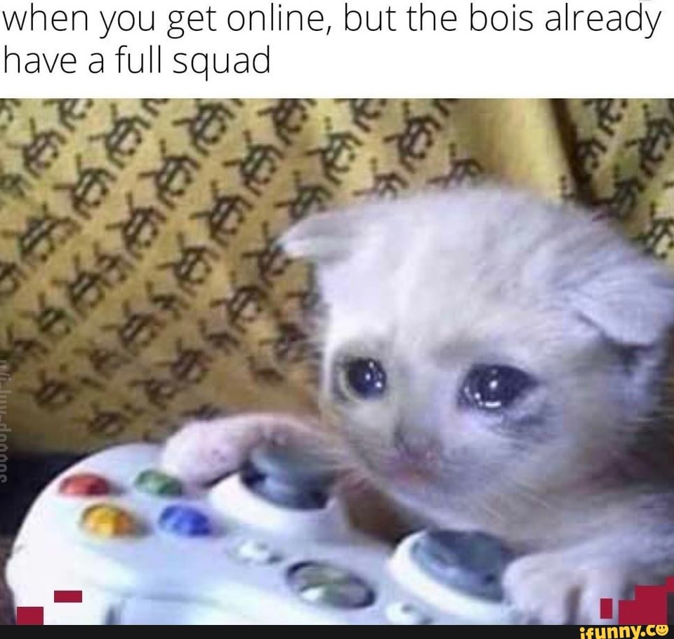when you get online, but the bois already have a full squad