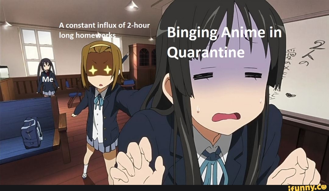 A constant influx of 2-hour
Me
Binging Anime in
Quarantine