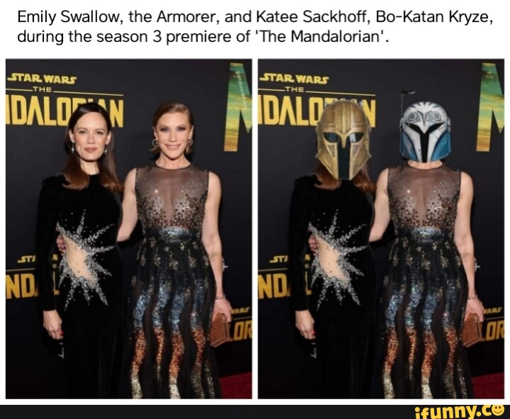 Emily Swallow The Armorer And Katee Sackhoff Bo Katan Kryze During