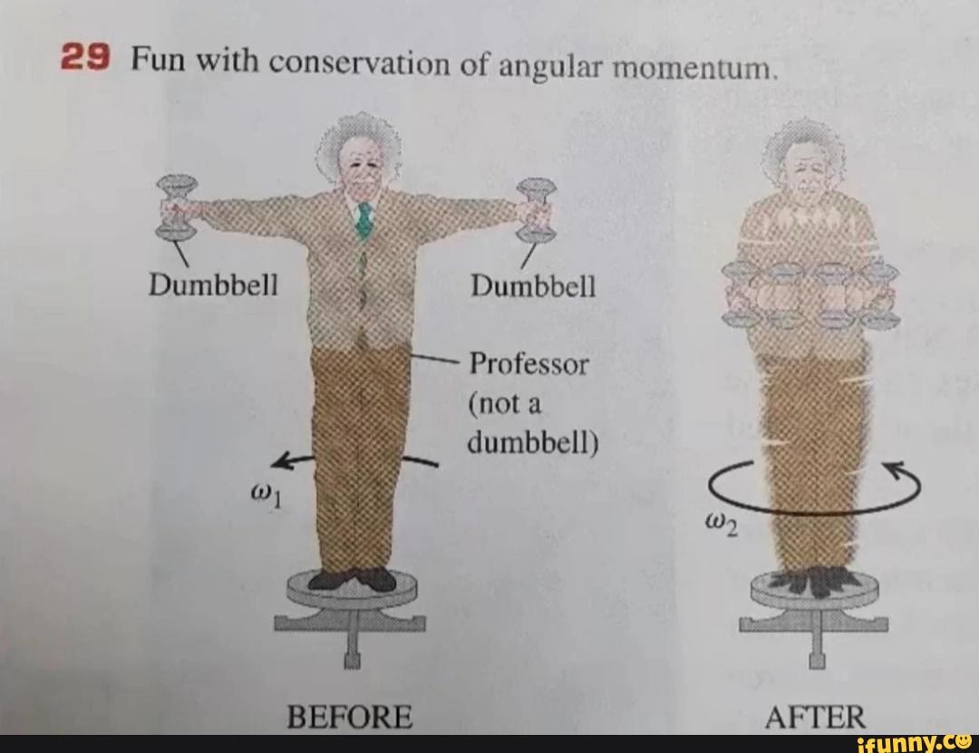 29 Fun with conservation of angular momentum. Dumbbell Dumbbell