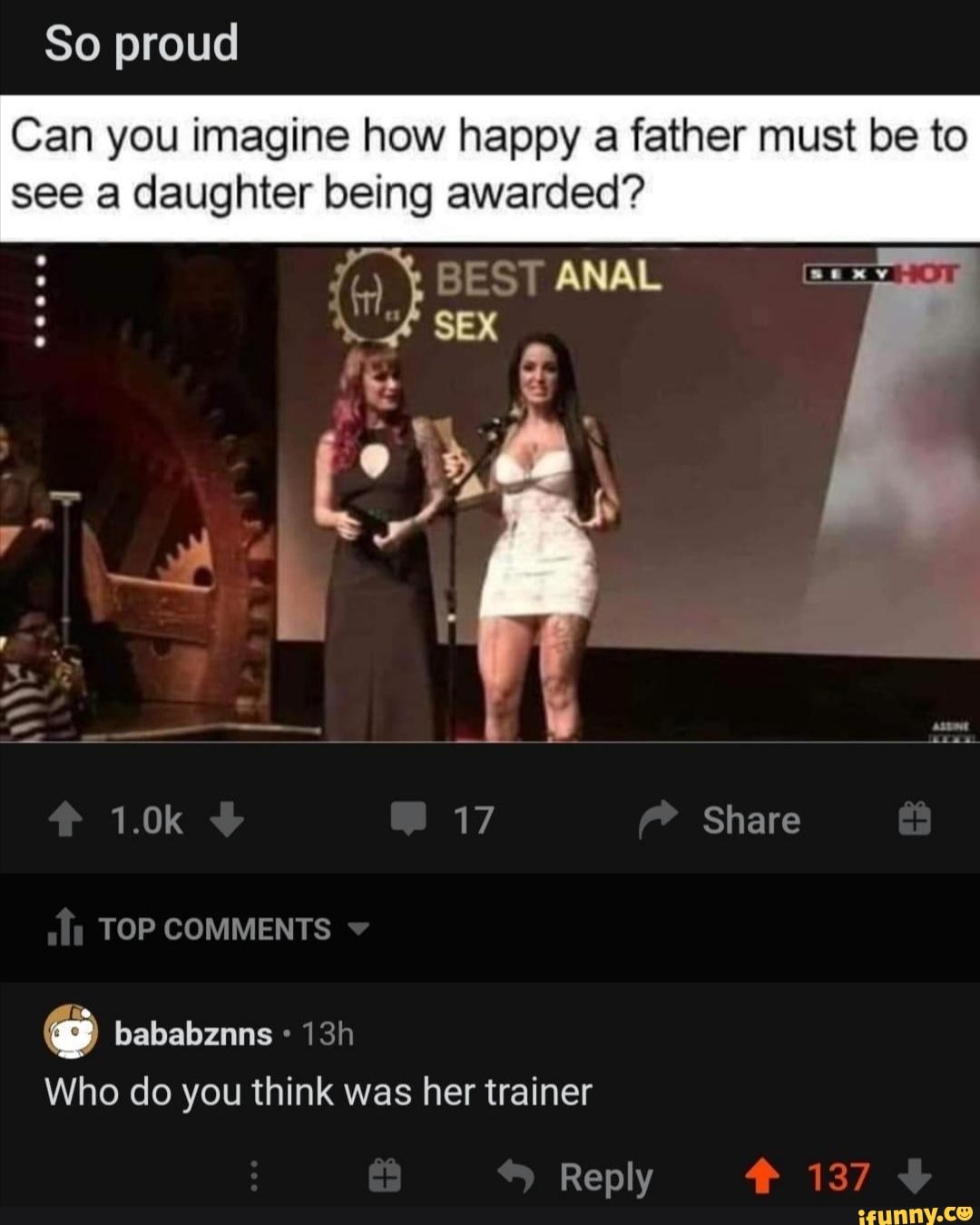 So Proud Can You Imagine How Happy A Father Must Be To See A Daughter Being Awarded Best Anal