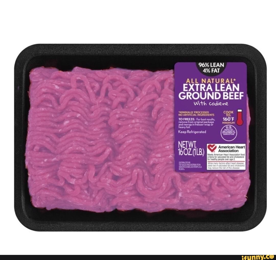 96 LEAN 4 FAT ALL NATURAL* EXTRA LEAN GROUND BEEF With codiene cook