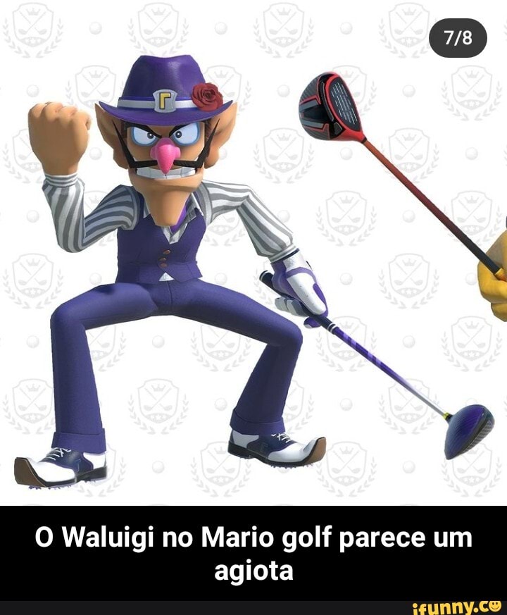 O Waluigi no Mario golf parece um agiota - O Waluigi no Mario golf parece um agiota