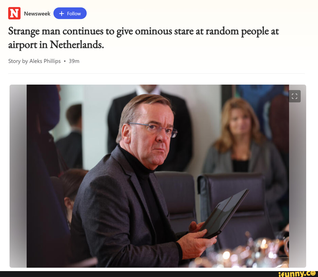 Strange man continues to give ominous stare at random people at airport