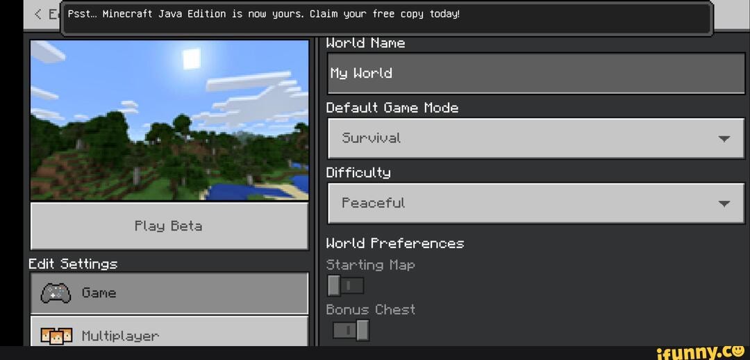 Psst... Minecraft Java Edition is now yours. Claim your free copy today ...