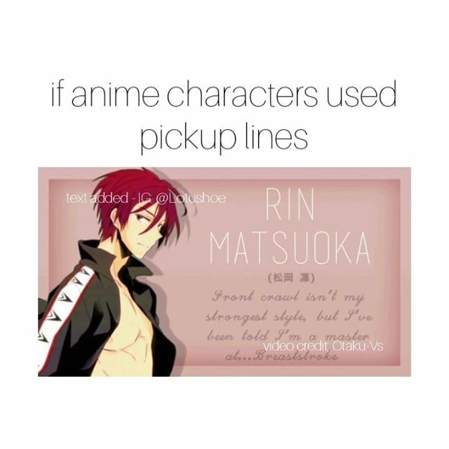 Anime Character Pick Up Lines