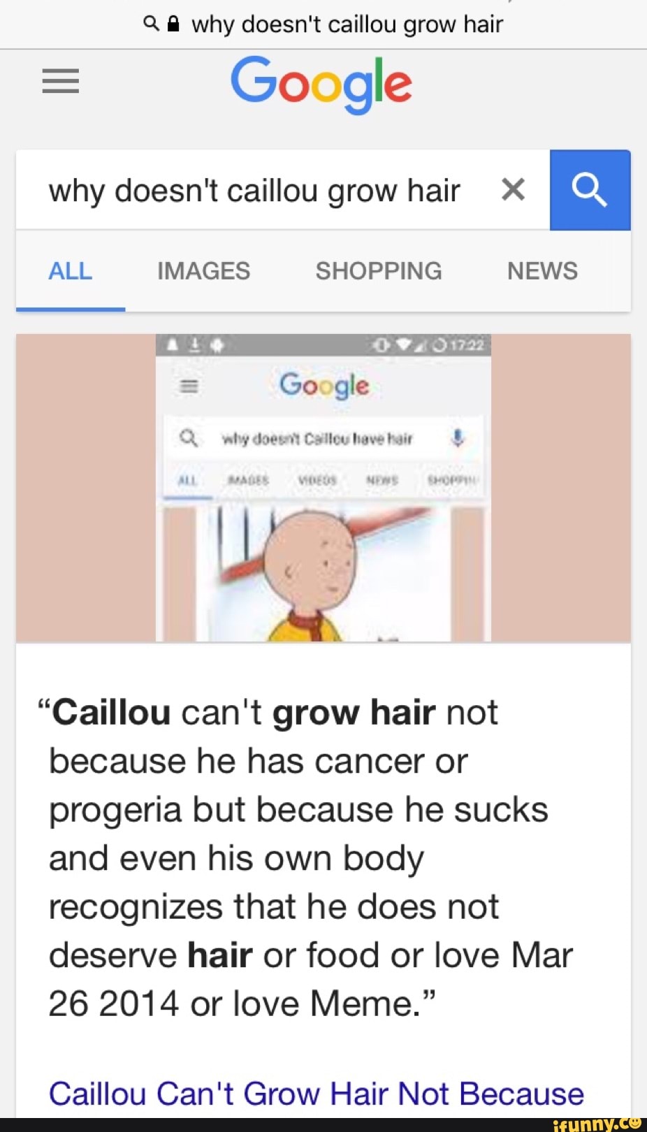 Q 9 Why Doesn T Caillou Grow Hair Why Doesn T Caillou Grow Hair X