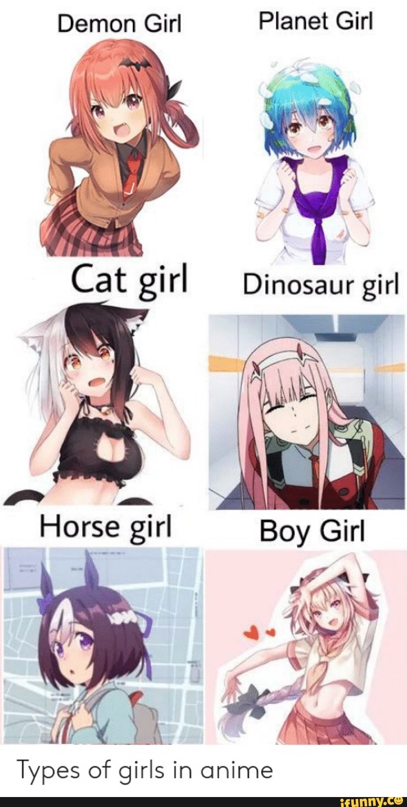Types Of Girls In Anime Ifunny