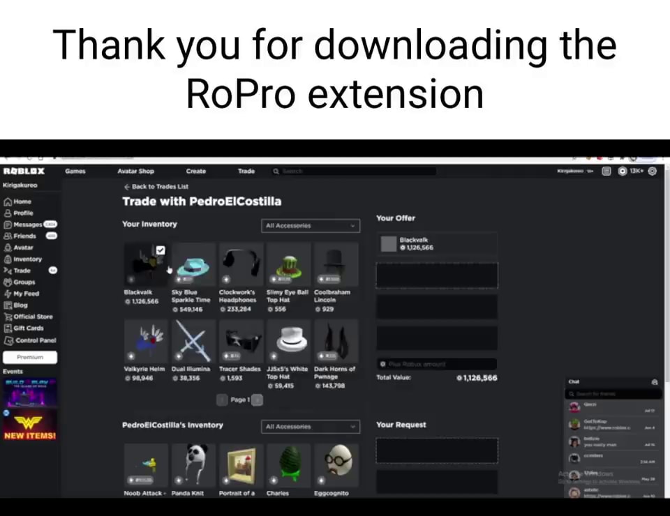 The BEST Roblox Extension for Traders! (RoPro) 