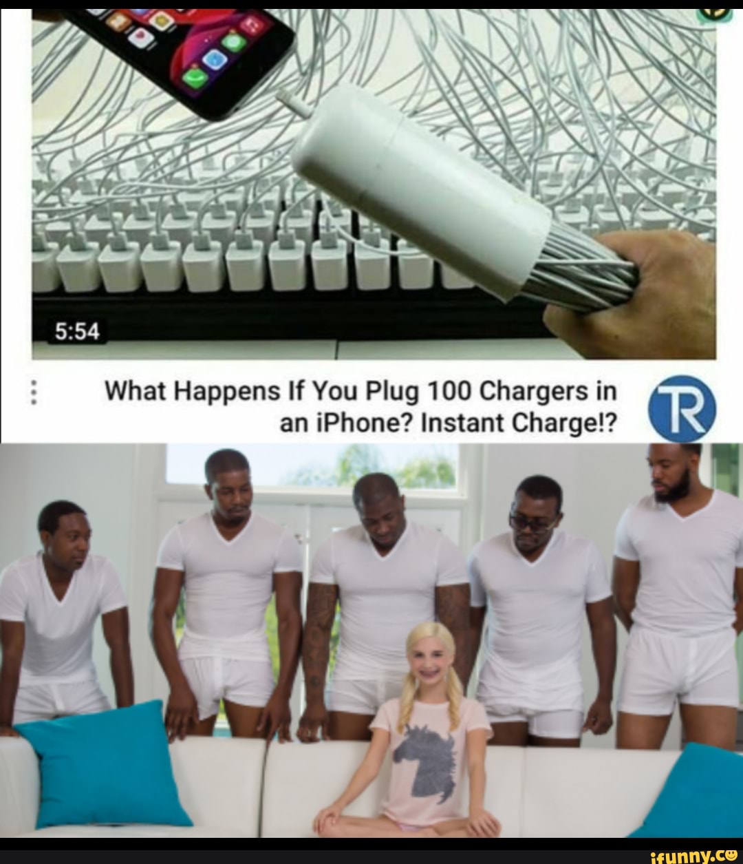 What Happens If You Plug 100 Chargers in an iPhone? Instant Charge!? WAY iFunny