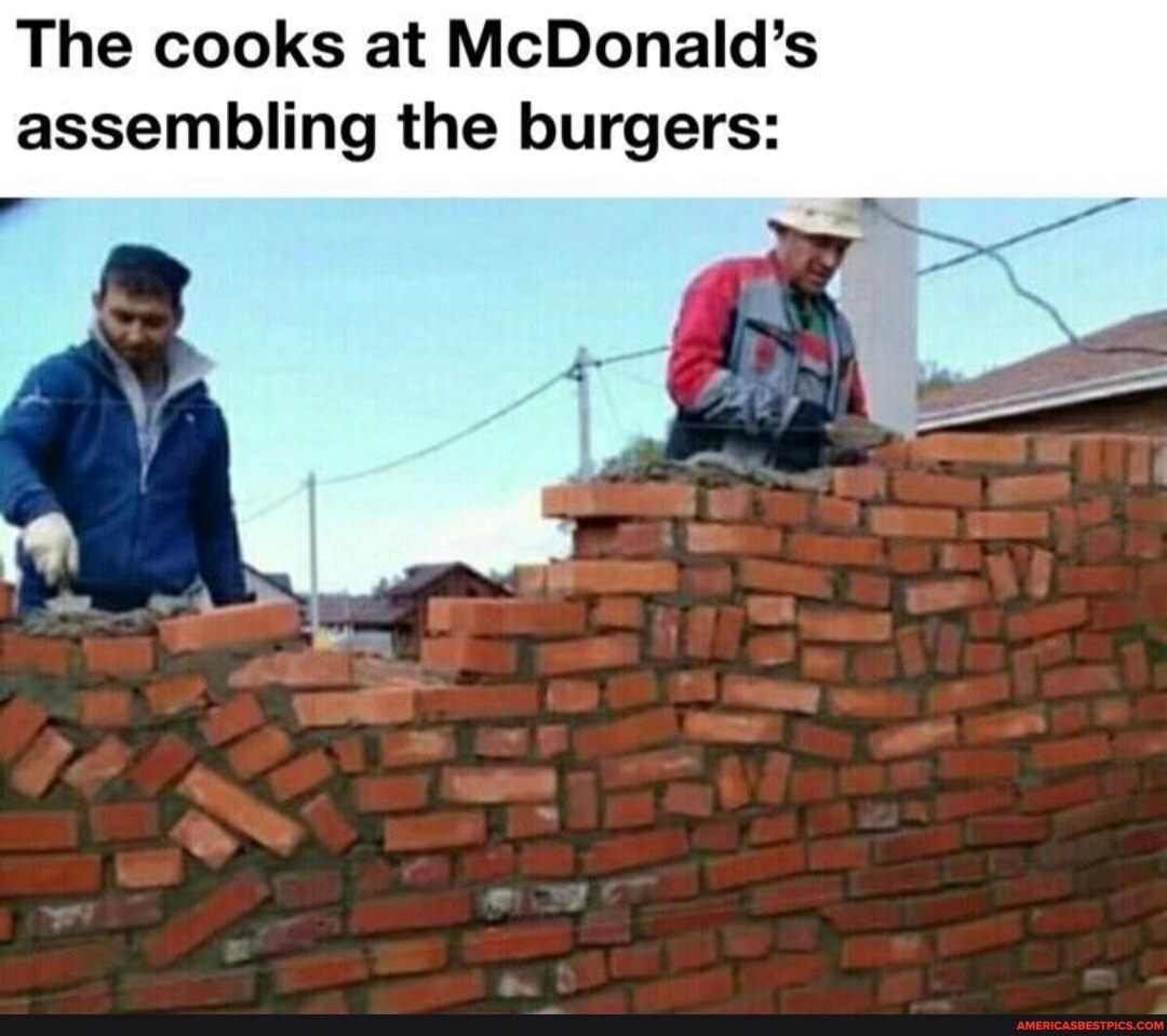 The cooks at McDonald's
assembling the burgers:
